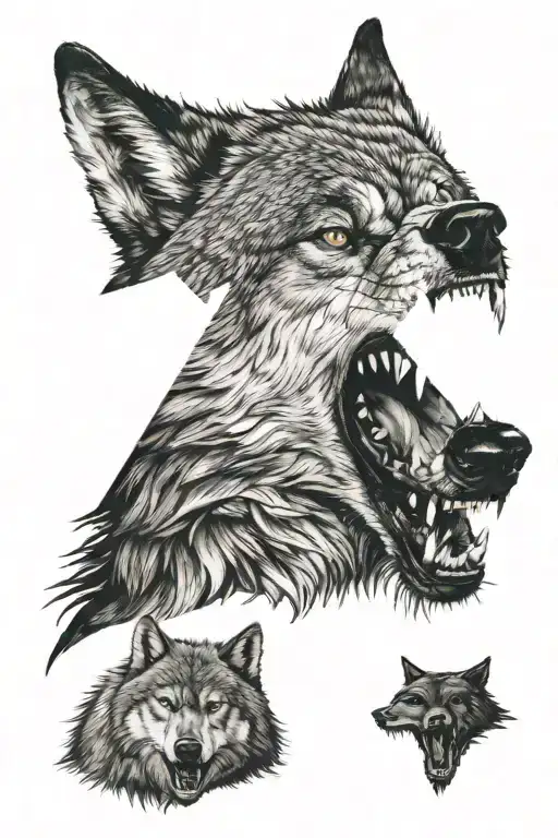 Angry Wolf Head