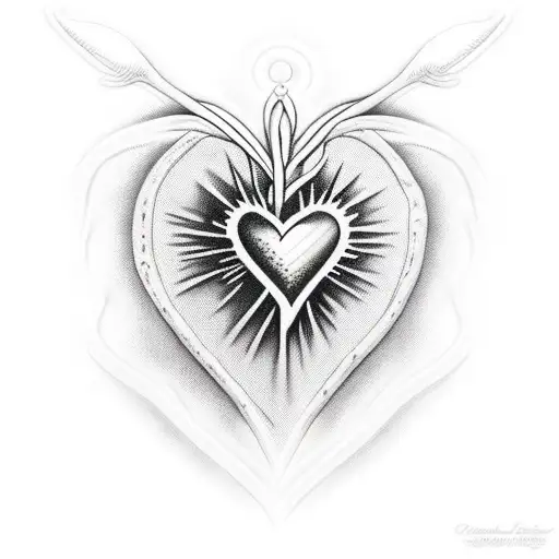 Jesus With Sacred Heart And Clouds