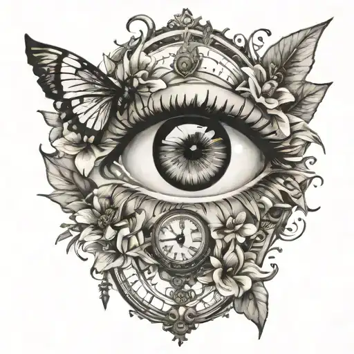 Scorpio Eye Clock Flowers