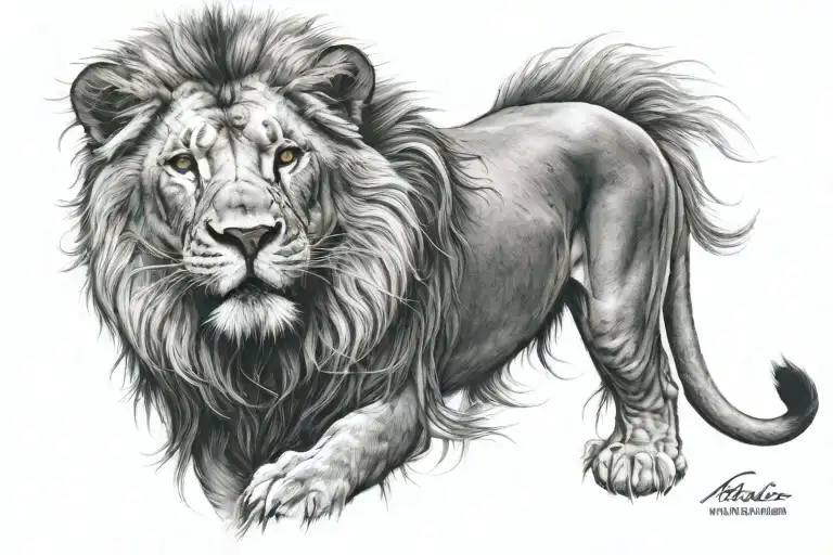 Lion With A Scar Lion Face