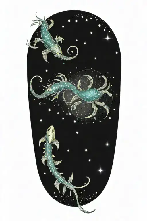 Pisces And Scorpio Constellation Intertwined