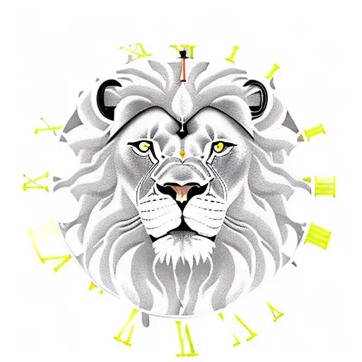 Lion With Clock And Fire