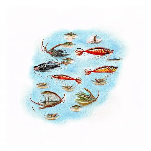 3 People Fishing For Crabs With Boats In Distance