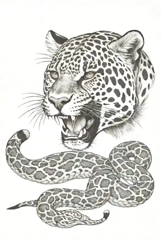 Jaguar With Rattle Snake