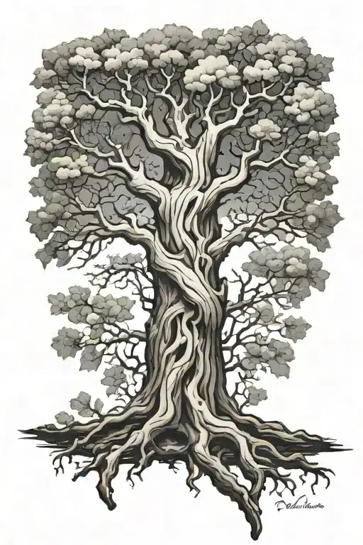 Weirwood Tree With A Face Carved Into Its Trunk