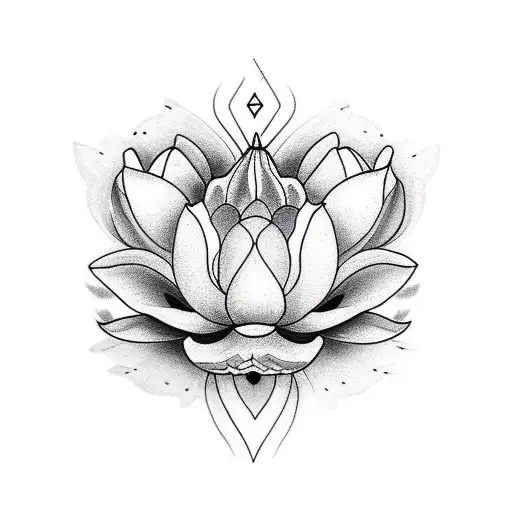 Hummingbird With Lotus Flower