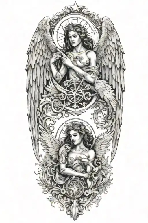 Pisces And Scorpio Zodiac Signs With A Guardian Angel