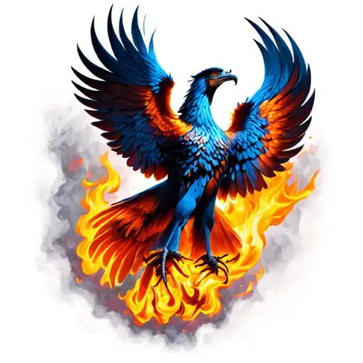 Phoenix Rising From Flames