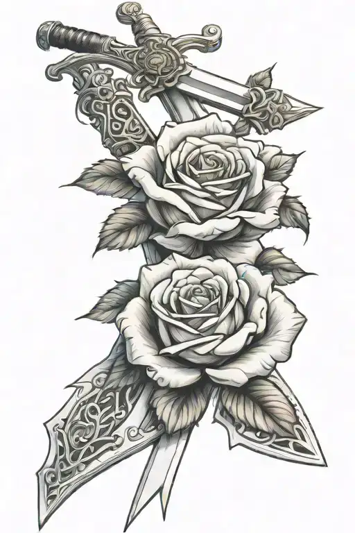 Sword Rose Intertwined