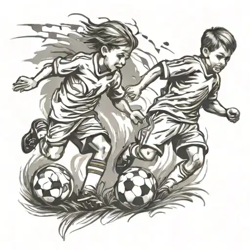 Twins Play Soccer