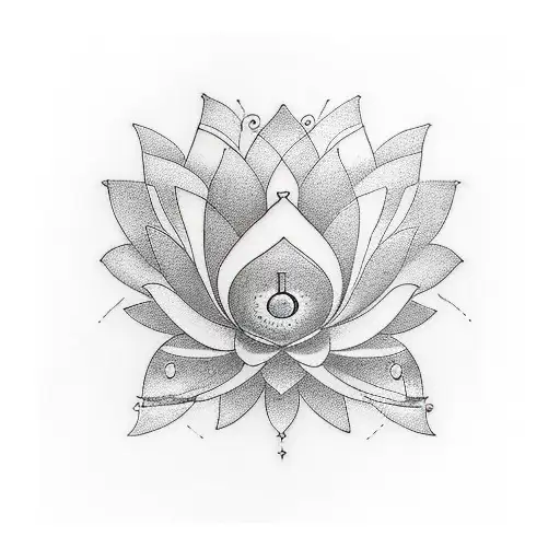 Lotus With Music Notes And An Infinity Symbol