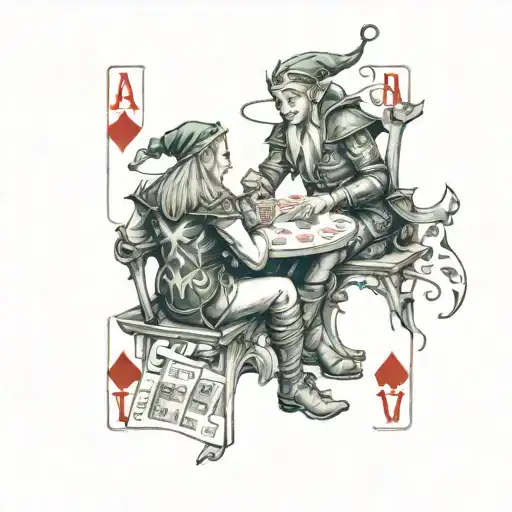Elves Playing A Card Game