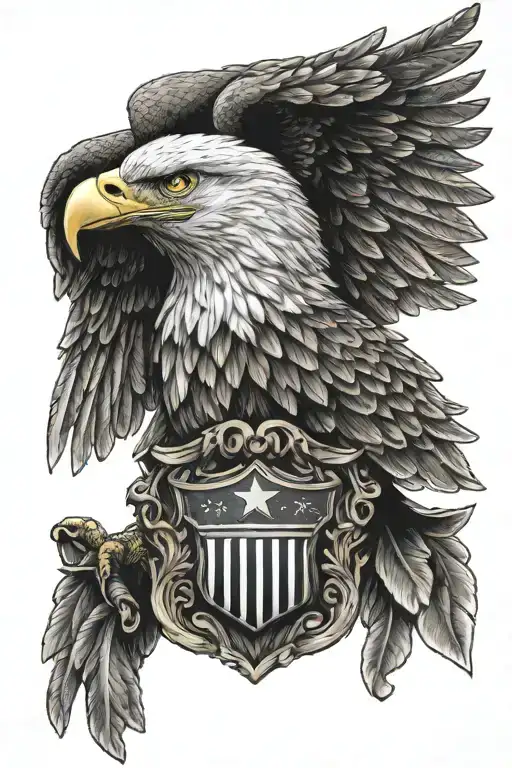 Eagle With American Shield On The Eagle's Chest
