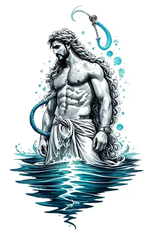 Cool Aquarius Men's Tattoo Design