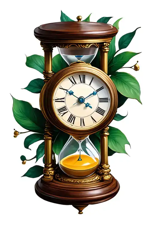 A Clock And An Hourglass Wrapped