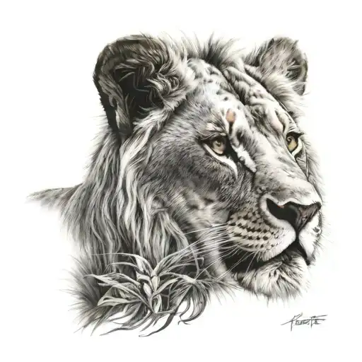 Lion Roaring Coloured Eyes Safari Scene