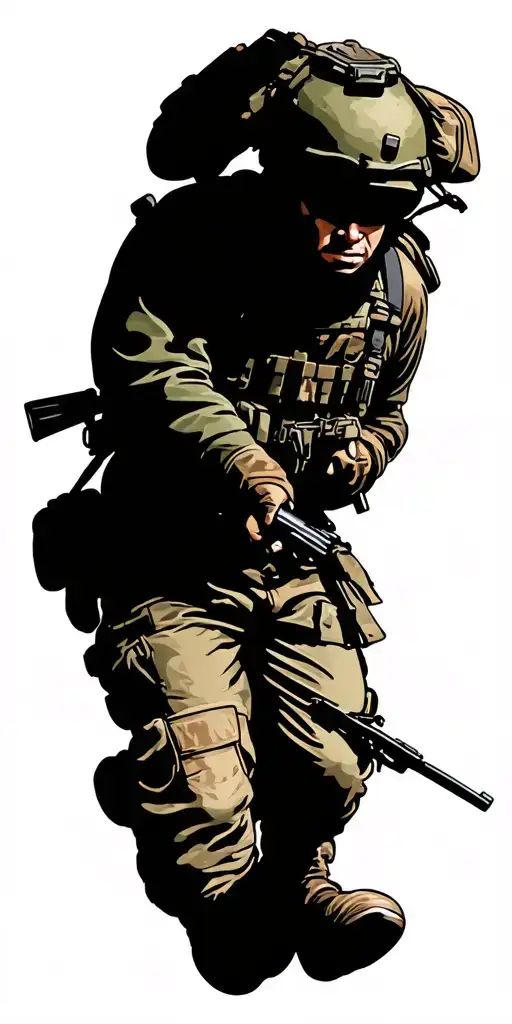 Airborne Infantryman Jumping