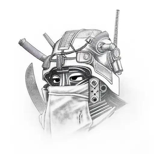 A Cyberpunk Samurai With A Katana