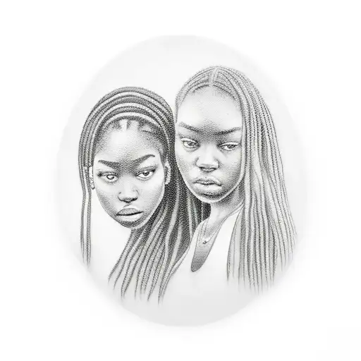 Big Black Girl And Small White Girl In A Restraunt Booth Sitting On The Same Side