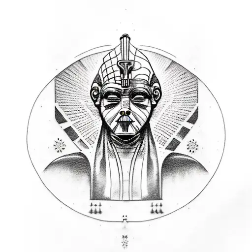 A Sith Lord With Egyptian Hieroglyphics As