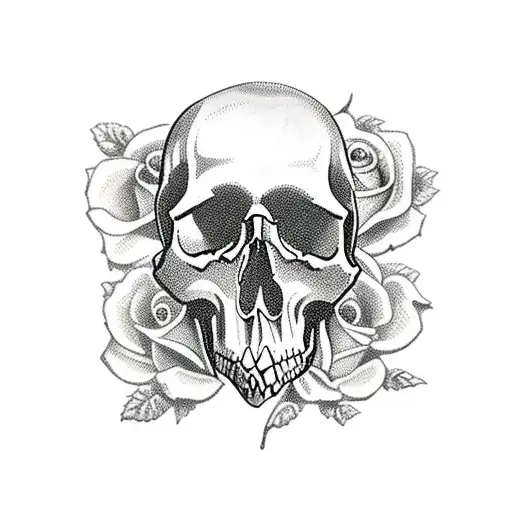 Skull With Roses Memorial