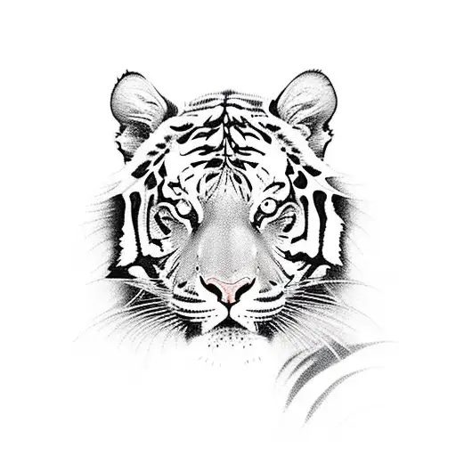 The Spaces Between The Branches And Leaves Of The Trees Form The Optical Illusion Of A Walking Tiger