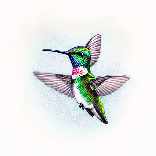 Hummingbird With Zinnias