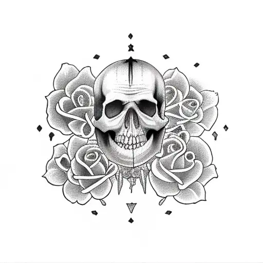 Sucubus With Skull And Roses