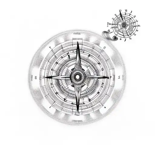 Music Note With Compass