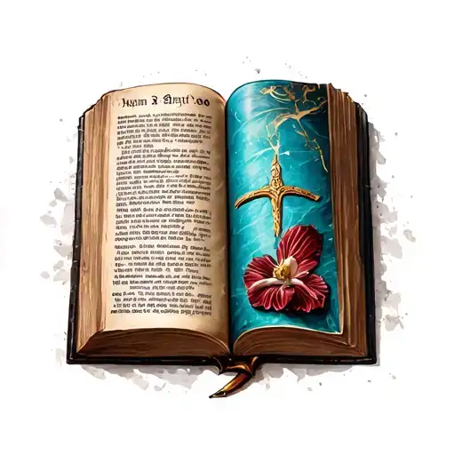 3D Bible Picture Tattoo Flash Design