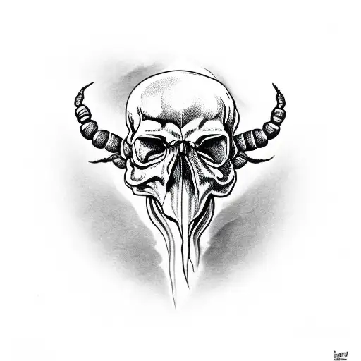 Scorpion On The Skull With