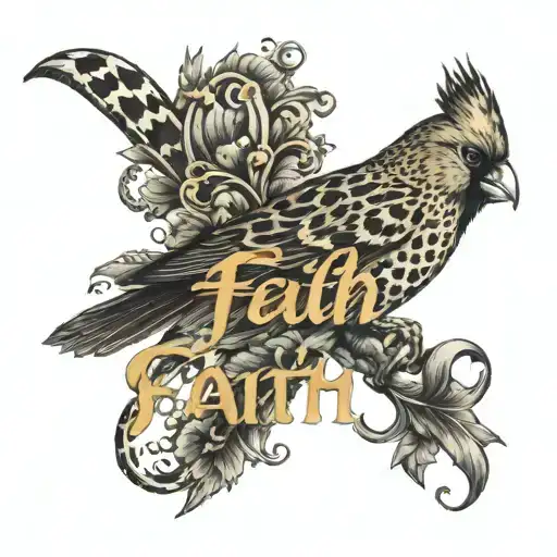 The Word Faith With A Leopard Print Cardinal