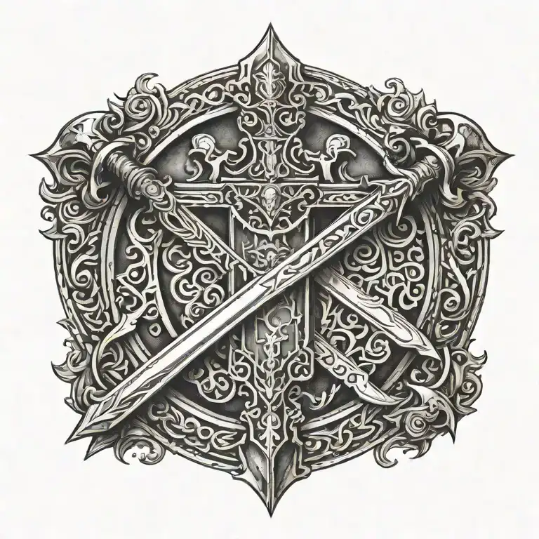 Sword With Shield Crossed