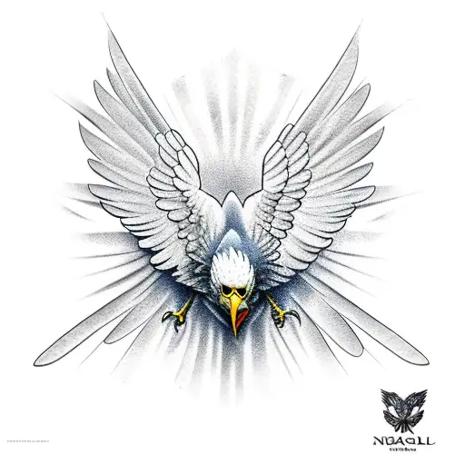 Diagonal Eagle Flying