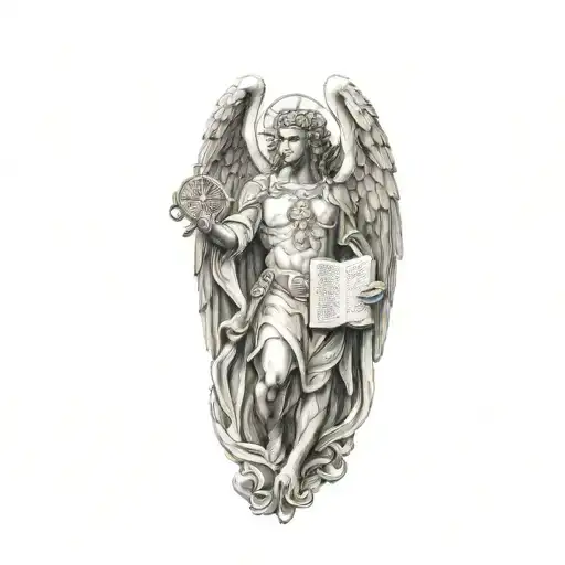 Saint Michael With Bible Verse Intertwined