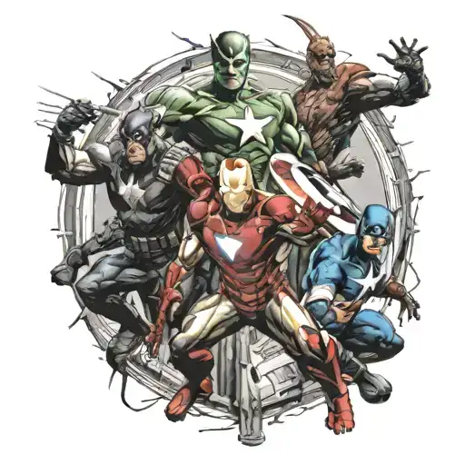 Marvel Superheroes Posing Together