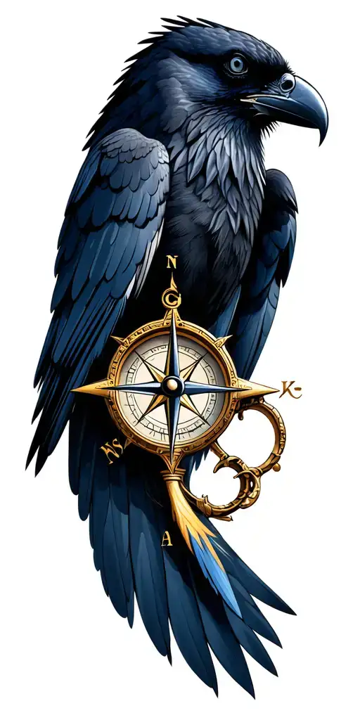 Compass Transforming Into A Raven