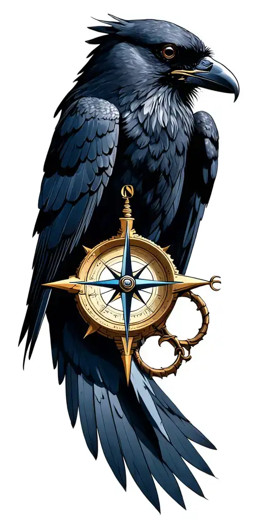 Compass Transforming Into A Raven