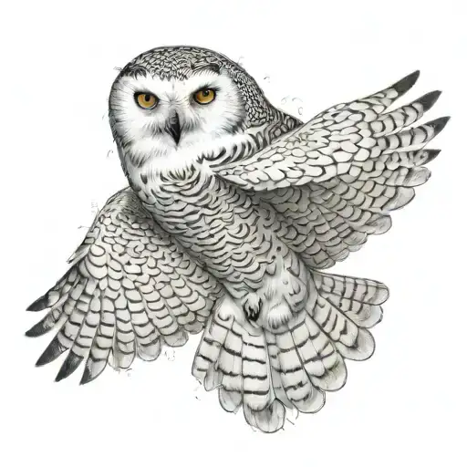 Flying Snowy Owl