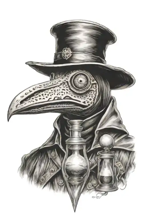 Plague Doctor With Hourglass
