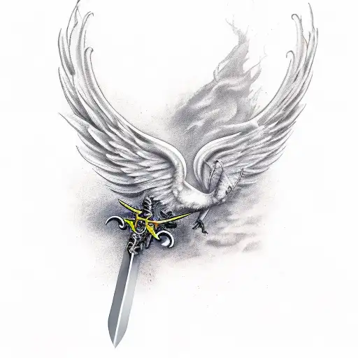 Wings With A Sword Down The Middle