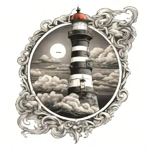 Saint Augustine Lighthouse Shining Over A Stormy Sea