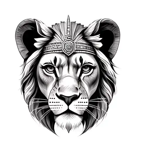 Leo Lion Mayan Women Face