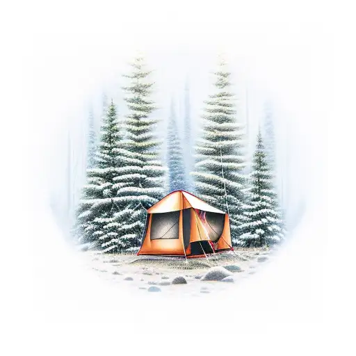 Camping In A Redwood Forest At Night