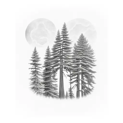 Redwood Forest At Night