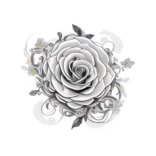 A Guitar Intertwined With A Vine Of Flowers Symbolizing The Client's Love For Music And Family