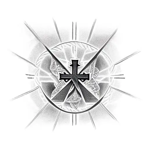 Crawler Crane With Biblical Cross