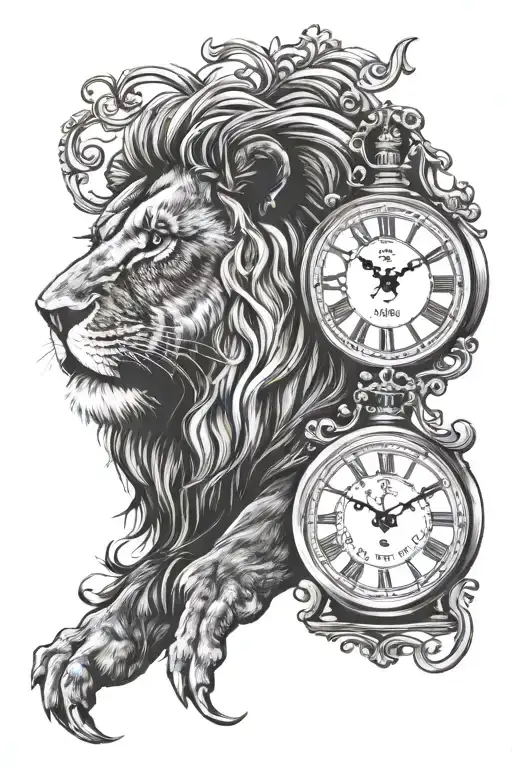 Lion And Clock