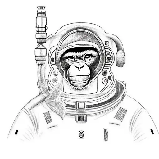 Monkey Smoking Weed In An Astronaut Suit And Holding A Flower