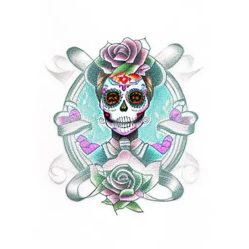 Sugar Skull Cowgirl Pinup